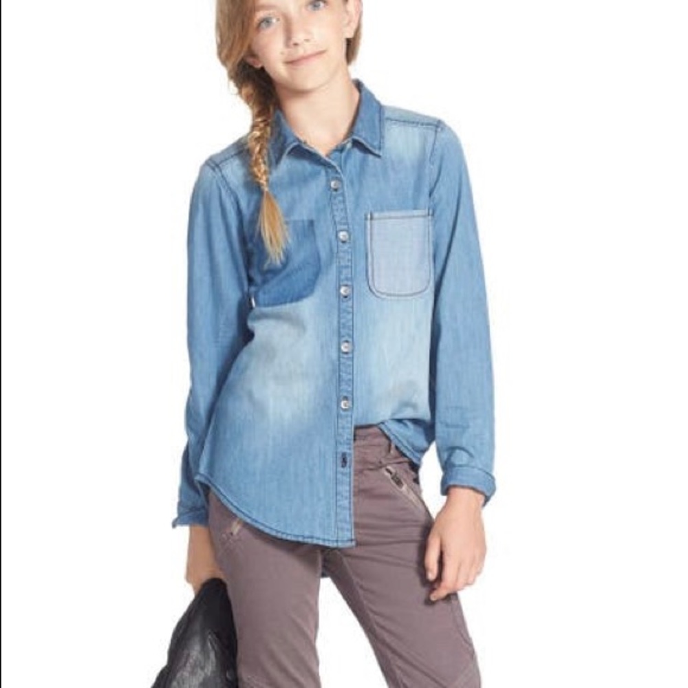 Treasure & Bond Girls Denim Shirt — Size 16